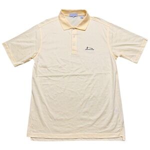 Mountain Top Collection‎ Polo Shirt Mens Medium Yellow Golf Club Pima Cotton